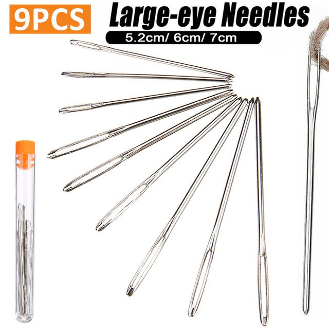 9pcs Large Eye Blunt Needles Professional Embroidery Cross Stitch Sewing  Needles Diy Leather Needlework Accessories - Sewing Tools & Accessory -  AliExpress